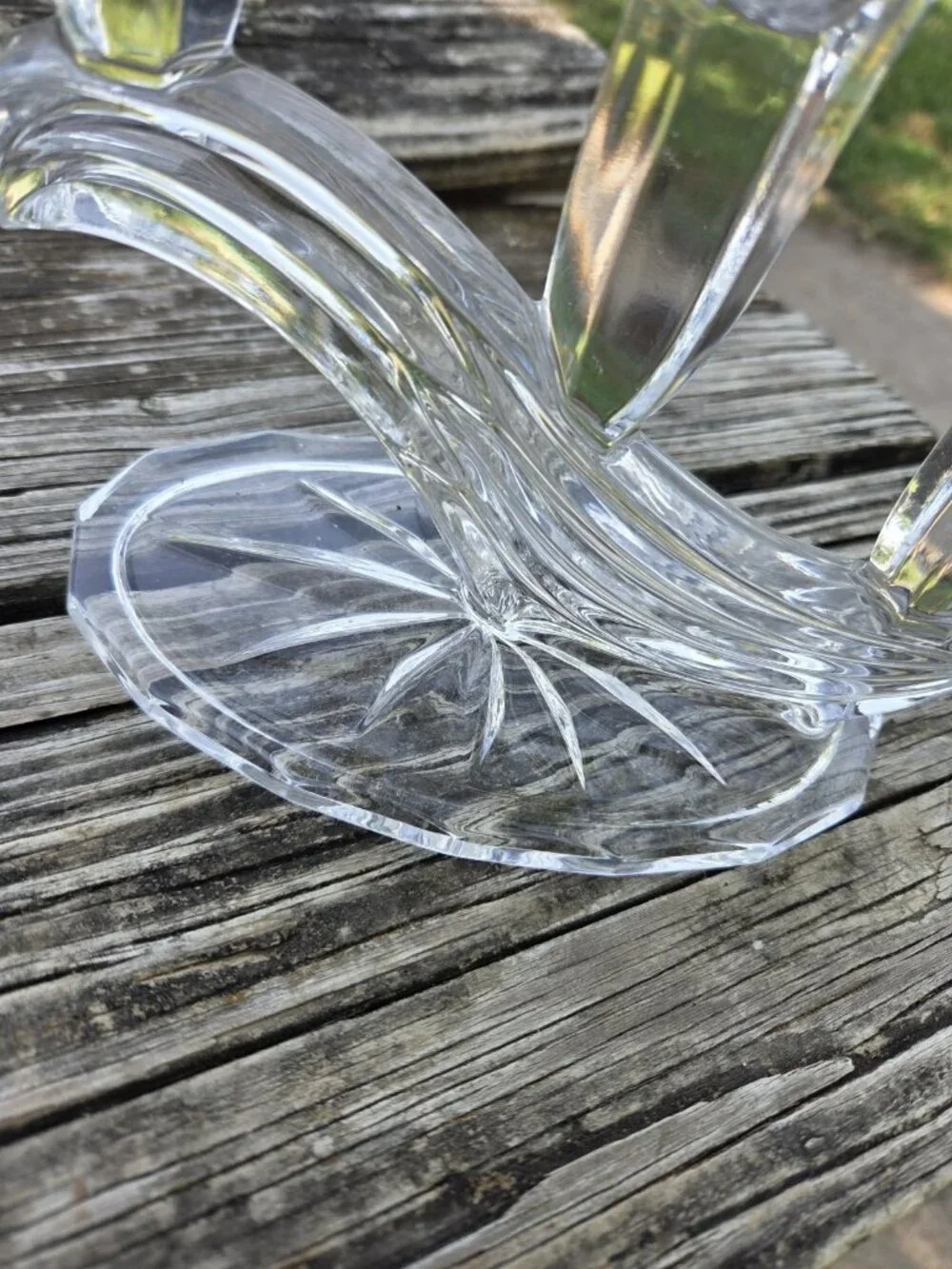 Vintage Pair Buder Bleikristall 3 Arm 24% Lead Crystal Candelabra Set 2